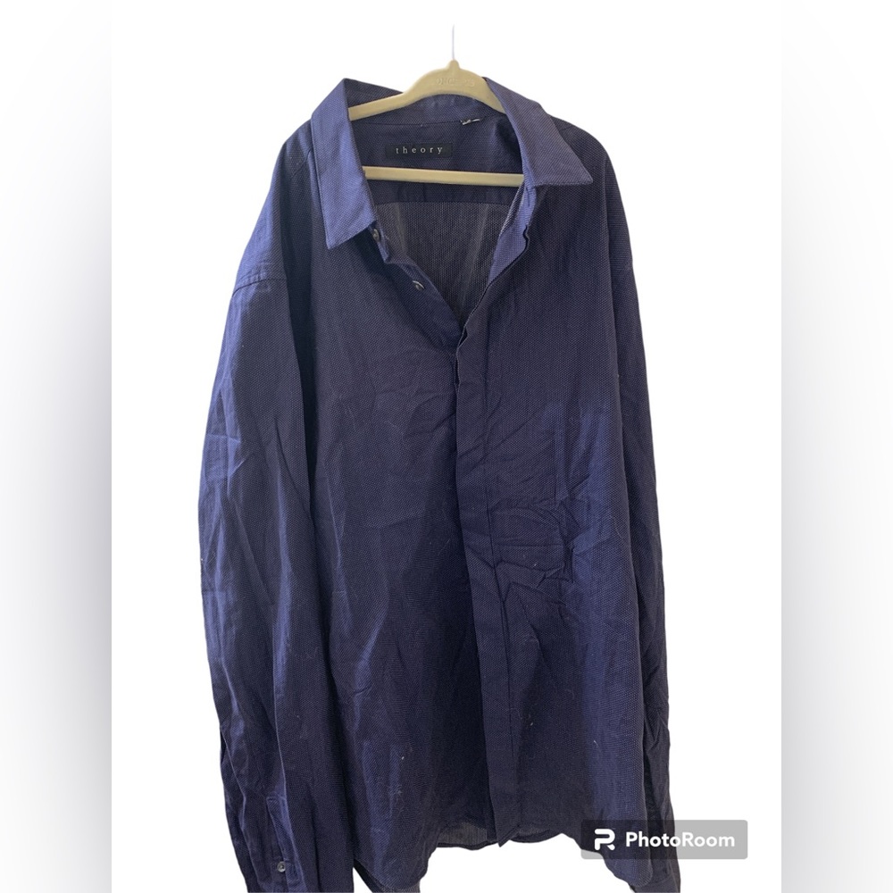Theory Women's Small Navy Button Down Shirt